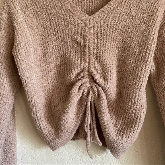 Drawstring Ruched Front Sweater - Picture 2 of 4